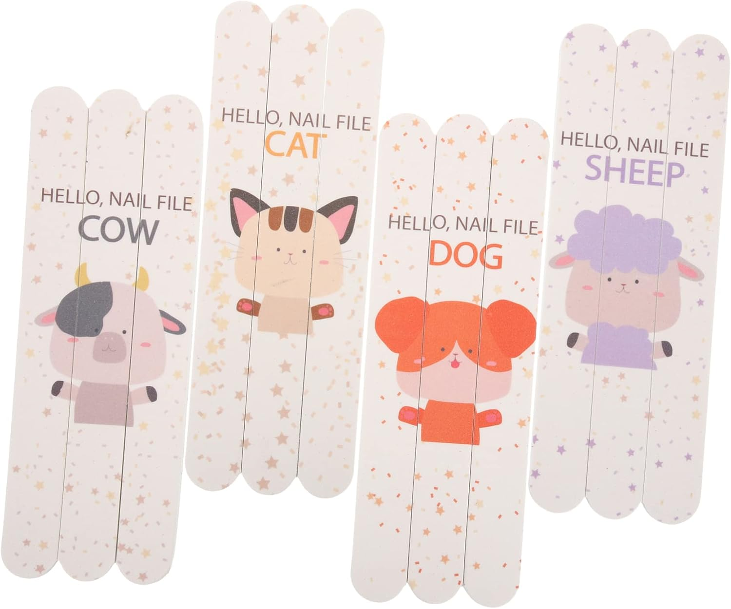 LOORGVEL 12Pcs Animal Nail Files Kit Double Sided Buffer Blocks for Manicure Pedicure image number 6