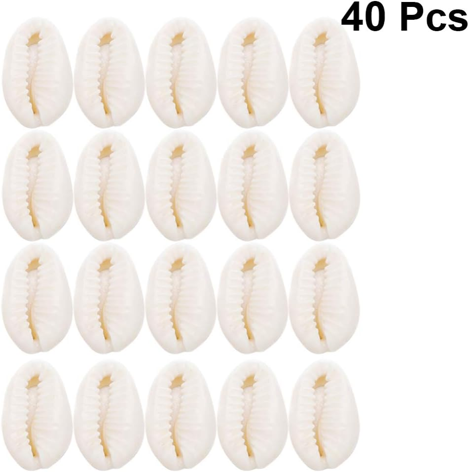 KESYOO 40Pcs 15X22Mm Cowrie Shells for Jewelry Making - Irregular Beach Charms, Crafts DIY Ocean Pendants for Earring, Bracelet, Necklace image number 6
