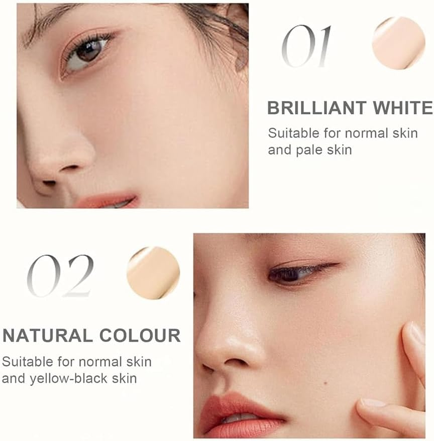 2 in 1- Luxury Anti-Wrinkle Foundation Stick,Double Head Foundation Make up Stick,Korea Flawless Eraser Foundation Stick with Brush, Multi-Use Foundation Stick Makeup (Brilliant White, A-1) image number 4