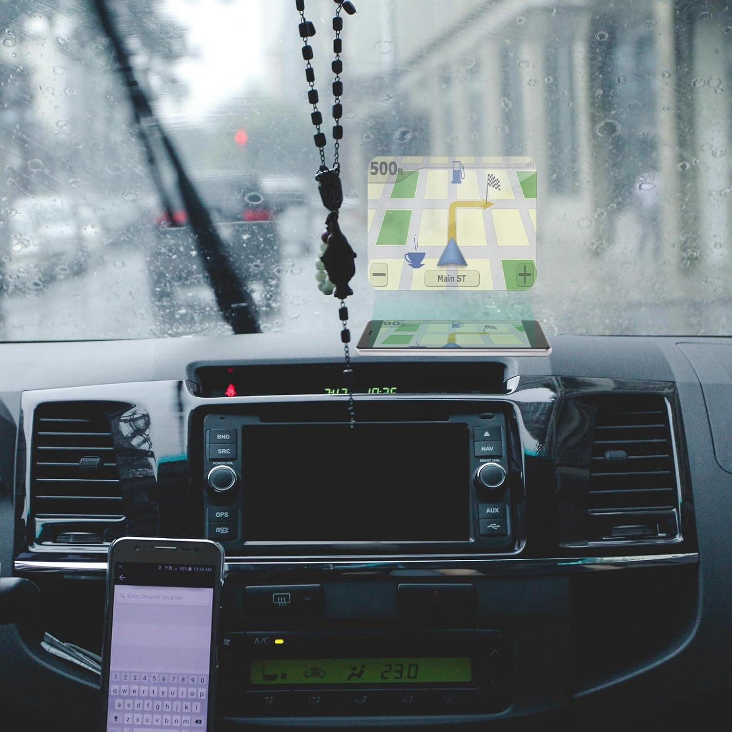 NAMOARLY 2Pcs Car Head-Up Display Reflective Film 150X130Mm Anti-Glare Protective Screen for Windshield Projection LCD Display Window Film for Navigation image number 3