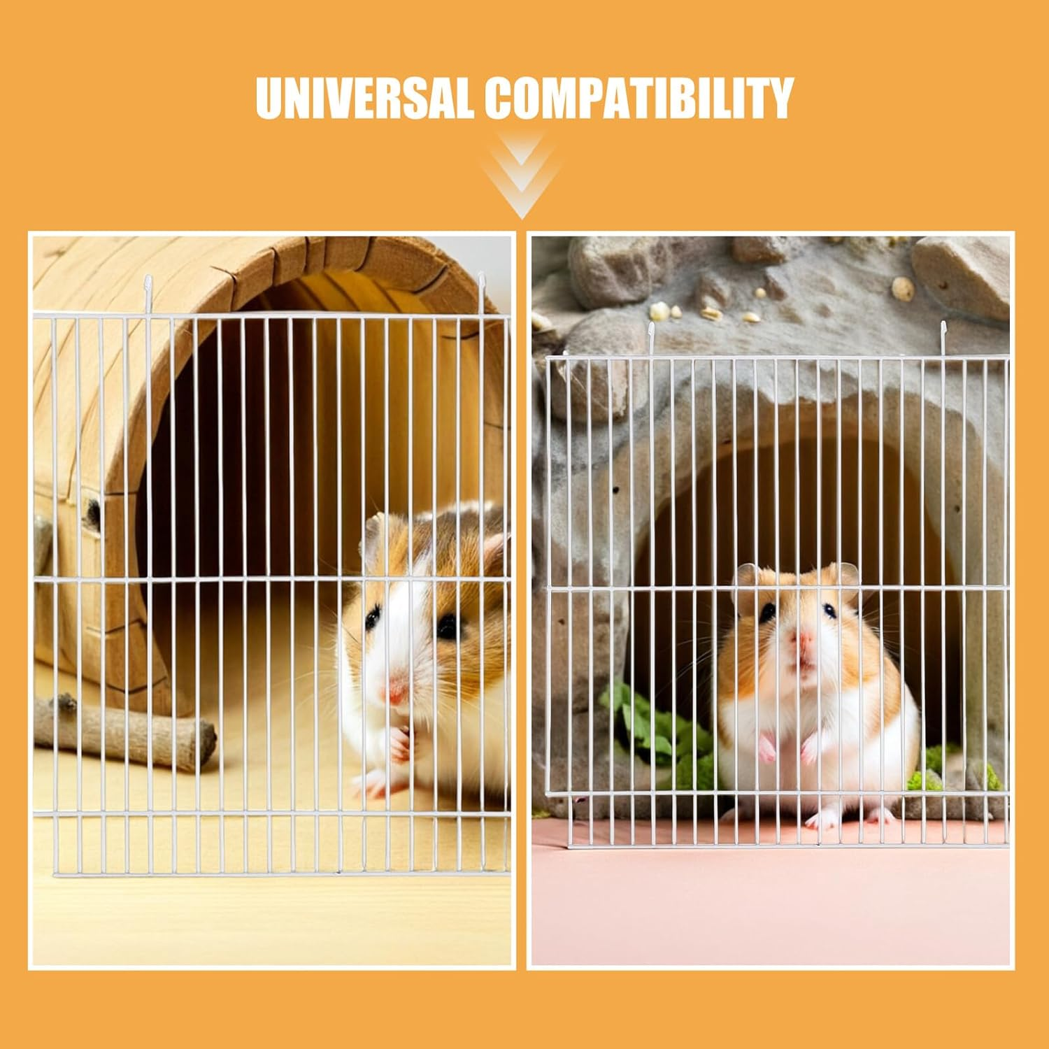 CATIEBYE 2Pcs Iron Net Pet Divider Panel for Small Animals Golden Hamster Cage Partition with Reinforced Mesh Versatile Dog Crate Separator for Rabbits Cats Parrots and Squirrels image number 2