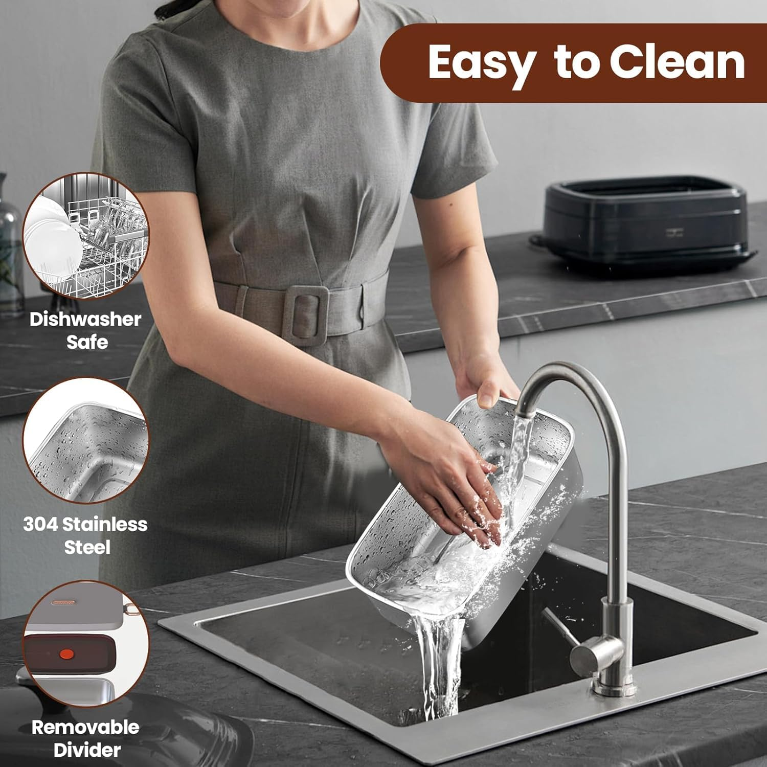 ◉ Cordless Electric Lunch Box - 1L Rechargeable Self Heated Lunch Box, Food Warmer Lunch Box with Scheduled Heating for Car, Work, Travel, and Office | Lunchbox | Luncheaze image number 1