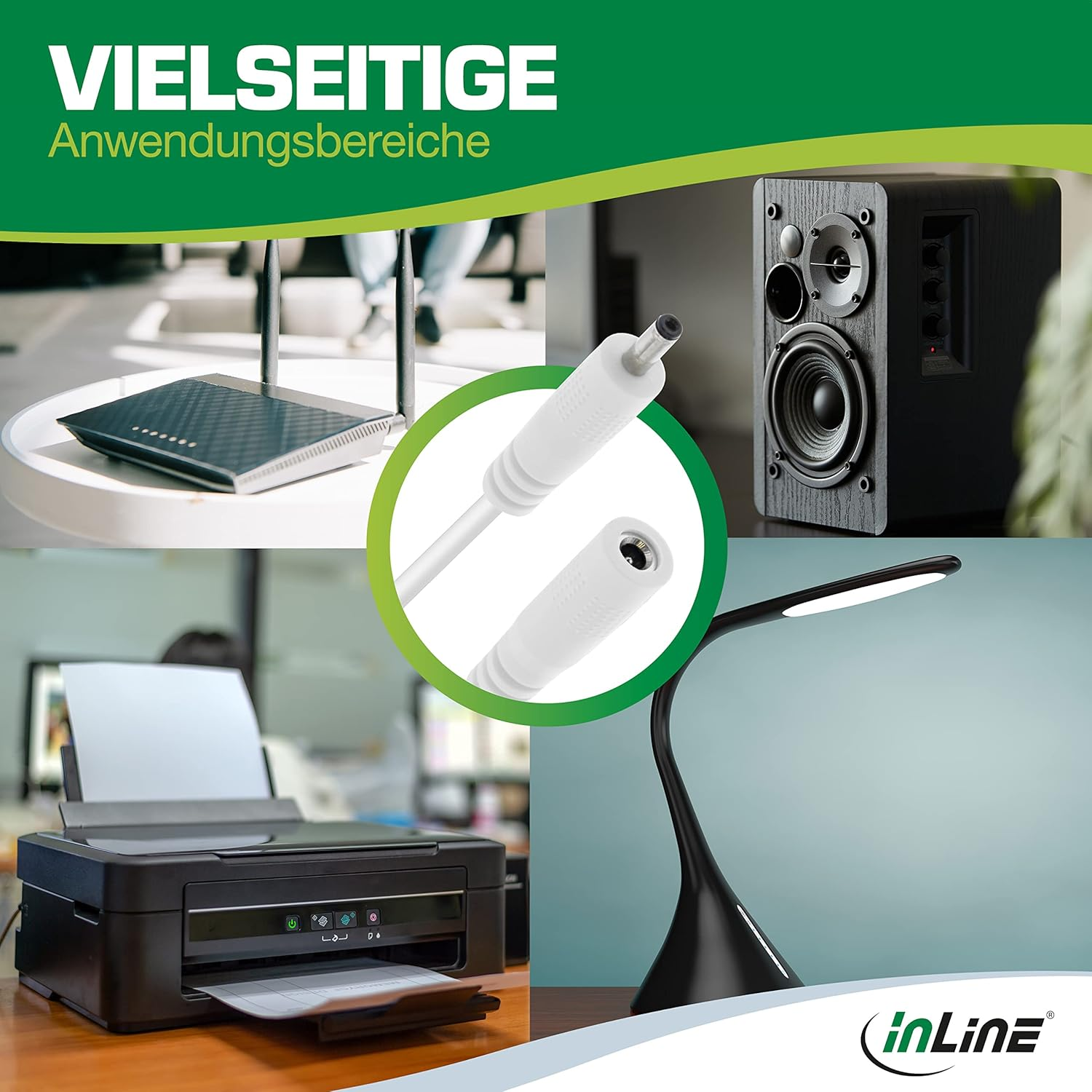 Inline&reg; DC Extension Cable DC Male/Female 4.0 X 1.7 Mm AWG 18 White 5 M image number 4