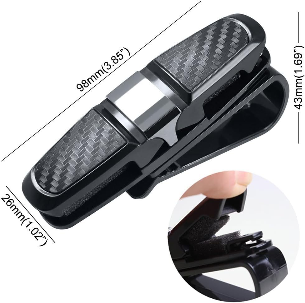 Sunglasses Holders for Car Sun Visor, Glasses Ticket Card Clip Mount Hanger, Double-Ends Clip 180 Degree Rotational Car Visor Accessories image number 2