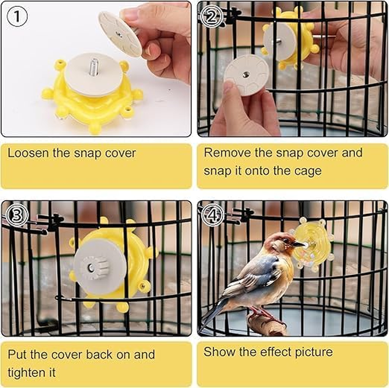 Fokmuaex 2 Pack Natural Wood Parrot Toys with Spinner Wheels - Interactive Bird Cage Accessories for Chewing, Exercise & Foraging, Colorful Spinning Rattles for Conures, Cockatiels, Parakeets image number 1