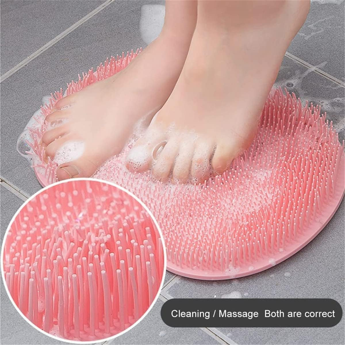 2Pcs Foot Washing Mat Foot Brush Scrubber Mat, THJOPOKEEL Foot Washer Shower Foot Mat with Suction Cup, Back Exfoliating Bath Wash Pad, Foot Cleaner Massage Pad Promote Blood Circula for Men and Women image number 2