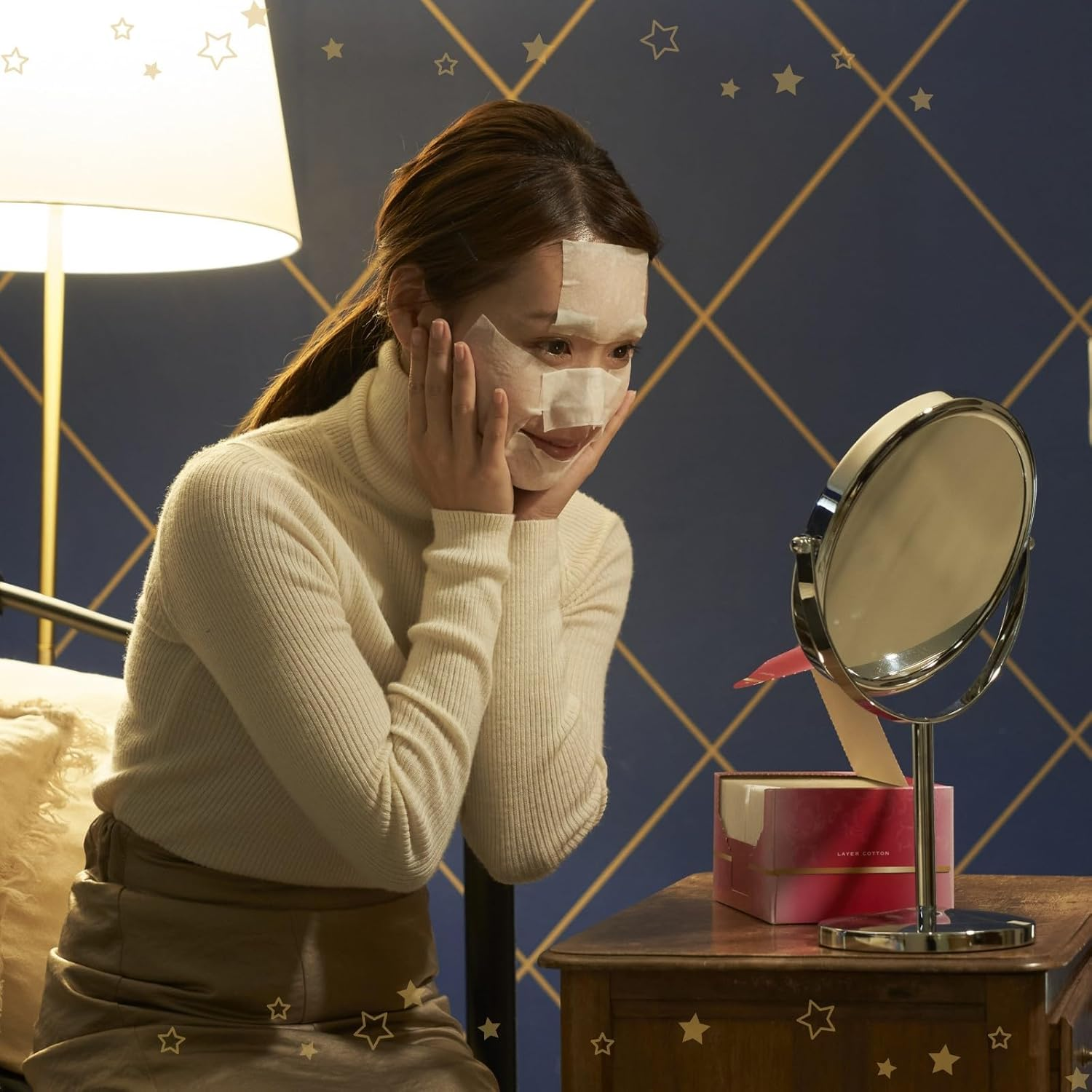 Japan Products COTTON LABO Multi-Layer Big Size Cotton Puff 70 Count image number 3