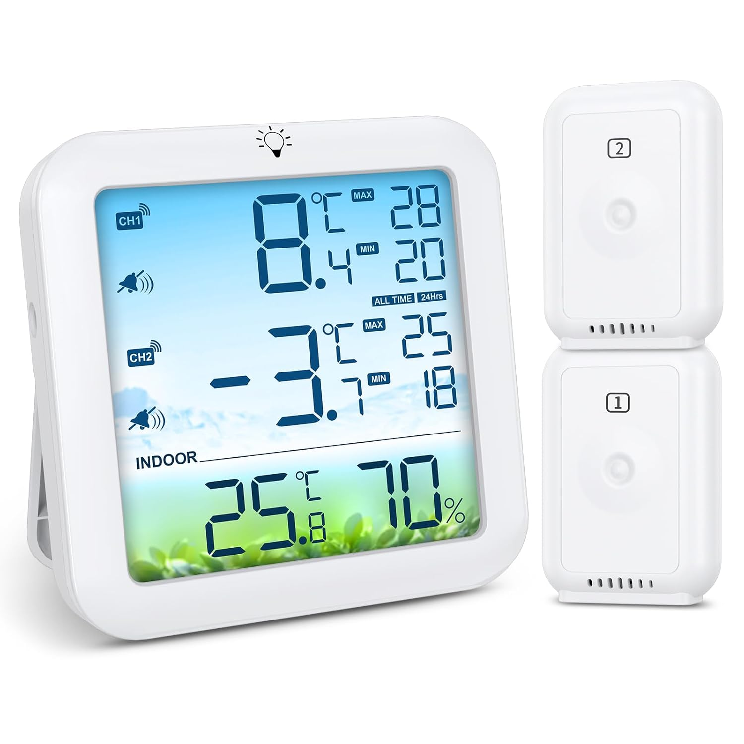 AMIR Wireless Fridge and Freezer Thermometer with Alarm, Max/Min Temperature Records Digital Refrigerator Thermometer, 328FT Remote Range, Magnetic & Stand Options for Kitchen Home Restaurant image number 4