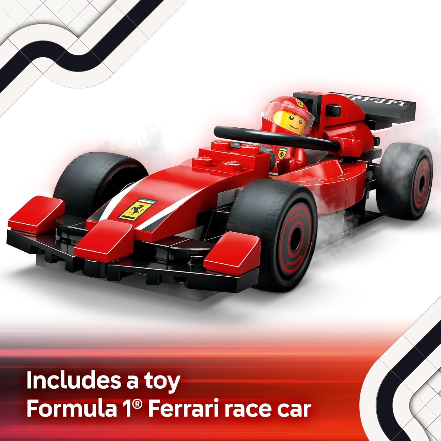 LEGO City F1 Pit Stop & Pit Crew with Ferrari Car Toy for 6+ Year Old Boys & Girls, Formula 1 Vehicle Building Set with 5 Minifigures, Kids Toy Racing Car Playset 60443 image number 5