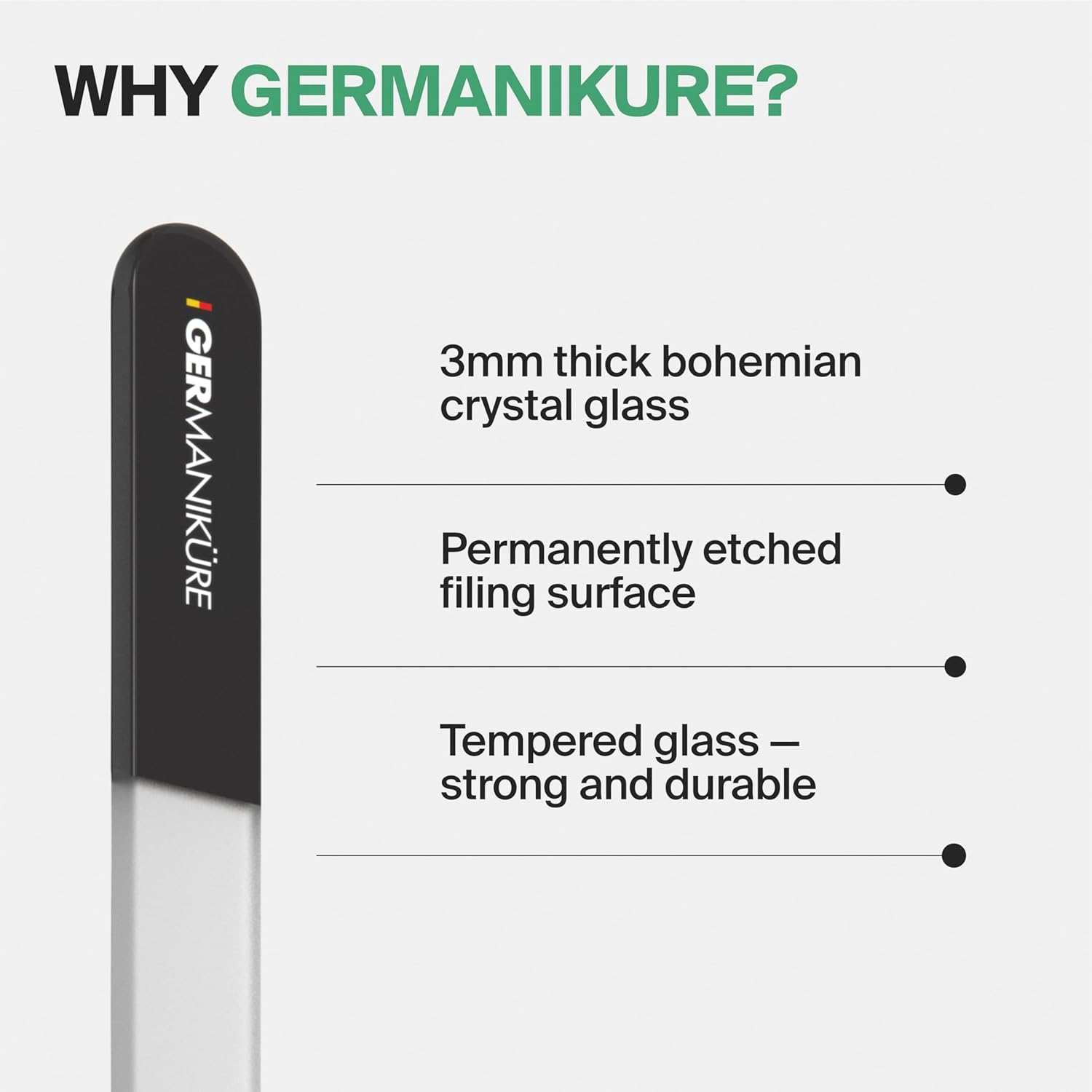 GERMANIKURE Glass Nail File in Suede Sleeve - Just Breathe - Professional Crystal Nail File for Natural Nails - Ideal Manicure & Pedicure Tool for Smooth, Easy Shaping - Nail Care Gift image number 5