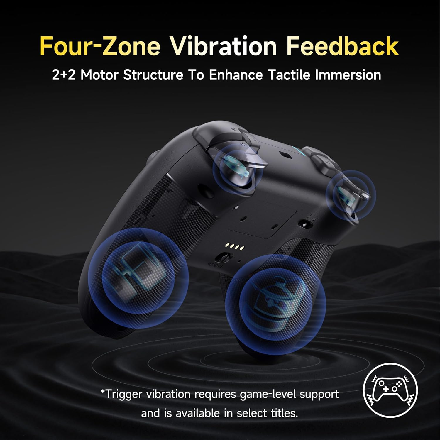 X05 Pro Wireless Controller PC &ndash; Ergonomic Skin-Like Grip, Silent Buttons, Dual Mode Vibration Triggers, Hall Joysticks with Drift-Free Accuracy, 2 Programmable Buttons, RGB Gaming Controller for Pc/Switch/Android/Ios, 20 Hours Battery (Black) image number 3