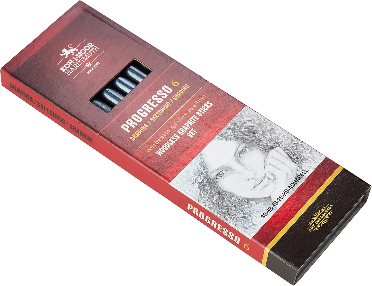 KOH-I-NOOR Progresso Graphite Pencils Set Wood-Free (Pack of 6) image number 2