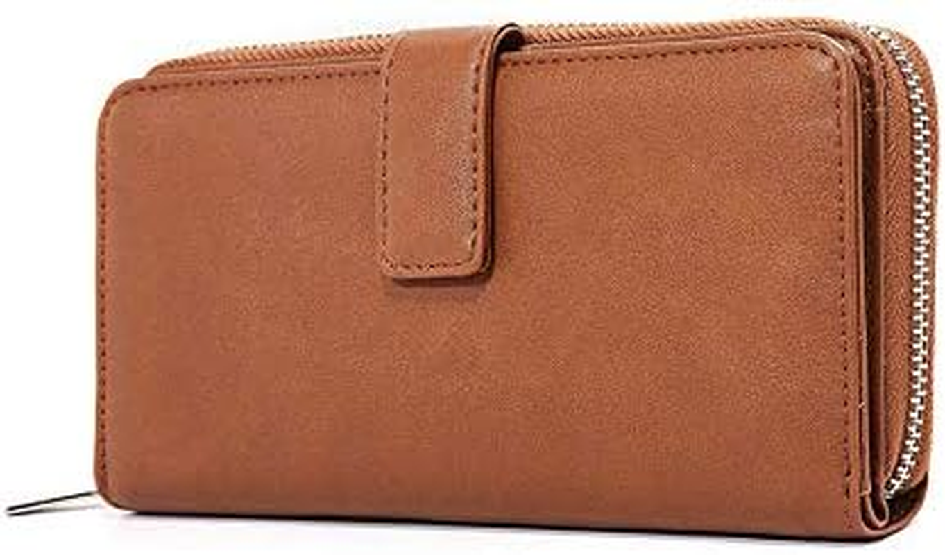 Travel Wallet Passport Holder Phone Pocket Leather Handbag Large Capacity Card Case Flip Layer Zipper Pocket