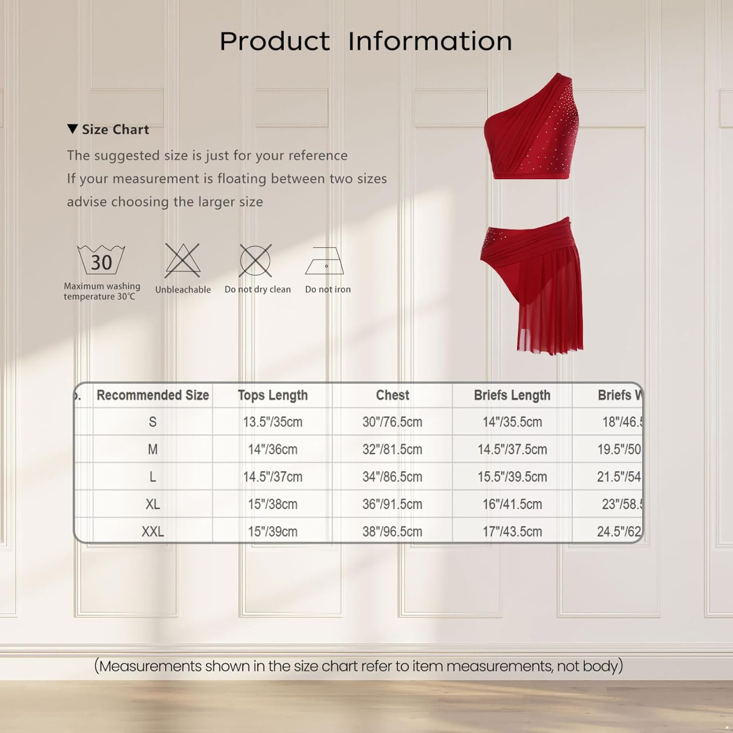 Womens Lyrical Dance Outfit One Shoulder Shiny Rhinestones Crop Top with Mesh Skirted Briefs image number 1