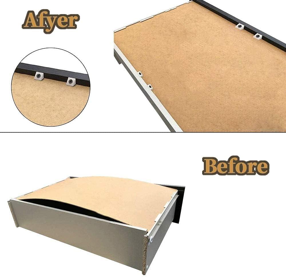 50Pcs Drawer Repair Kit, Drawer Supports Drawer Bottom Sagging Repair Fix Mending Wedges, Drawer Repair Kit with Screws Furniture Chest Drawer Bottom Repair Fixing Mending Wedges Drawer image number 1