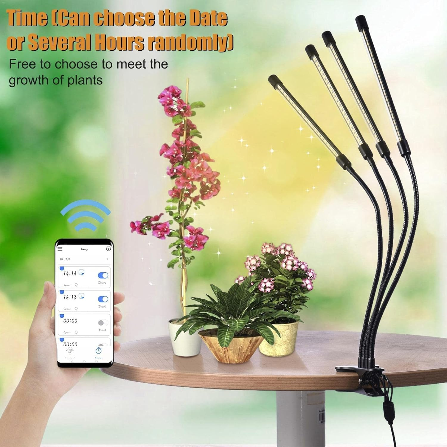 Plant Lights for Indoor Growing - Clamp-On Plant Grow Light, Indoor Plant Lamp Lights Full with 4 Heads 80Leds for Greenhouse Gardening (Color : U.S. Regulations) image number 2