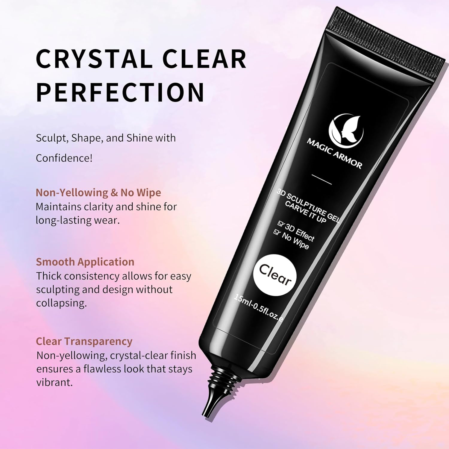 MAGIC ARMOR 3D Skulptur Nail Gel 15G Multifunctional Rhinestone Glue Gel for 3D Gel Nail Art Nail Carving 3D Nail Sculpting Gel DIY Design image number 3