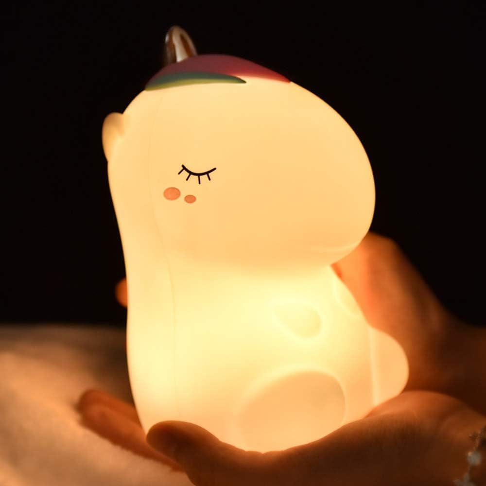 LED Kids Night Light Cute Nursing Night Light Non-Flickering Eye-Caring Lamp-Usb Rechargeable, Touch Control, Multi-Color and Warm White Can Be Switched, Fabulous Ideal Gift (Panda round Eyes)