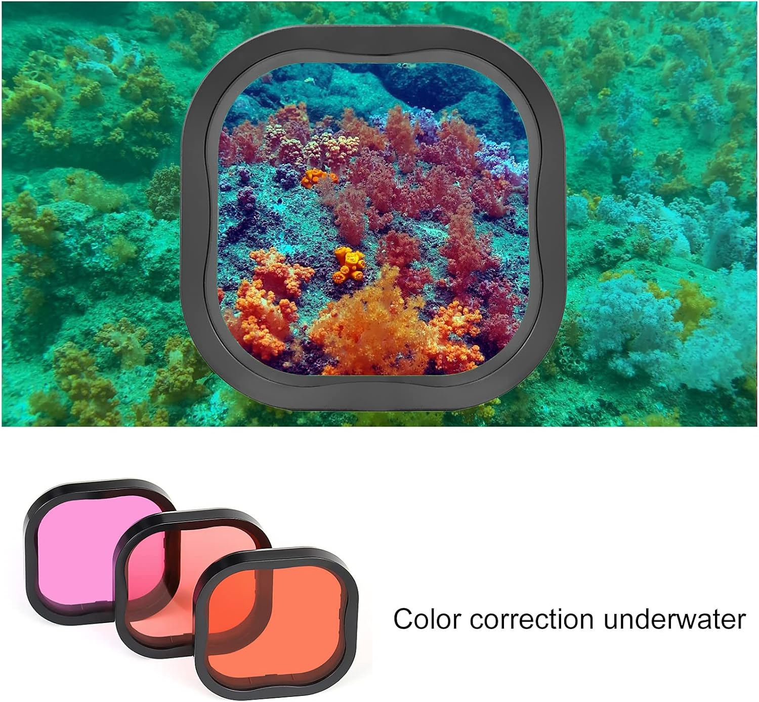 GEPULY Waterproof Case with Dive Filters for Gopro Hero 13 12 11 10 9 Black, 60M Underwater Protective Dive Housing Case with Red, Snorkel, Magenta, 5X Close-Up Macro Filters - Skeleton Case+Side Door For Hero 12/11/10/9 Black image number 7