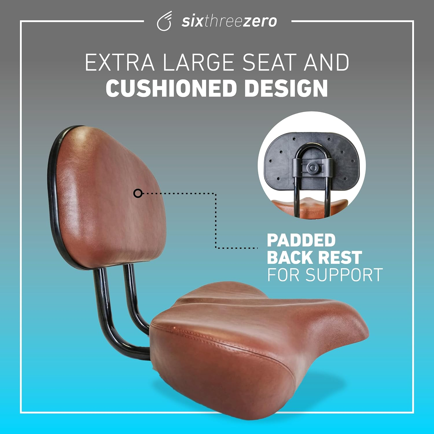 Sixthreezero Bike Seat, Comfortable Bicycle Saddle Cushion Comfort Seat for Men and Women image number 6