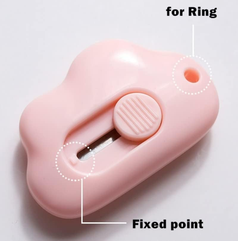 3Pcs Cloud-Shaped Retractable Box Cutter Set,Mini Pocket Box with Keychain Hole | Safe & Portable Letter Opener for Envelopes, Packages, Mail, DIY | Paper Cutter for Home, Office, Outdoor Use image number 2
