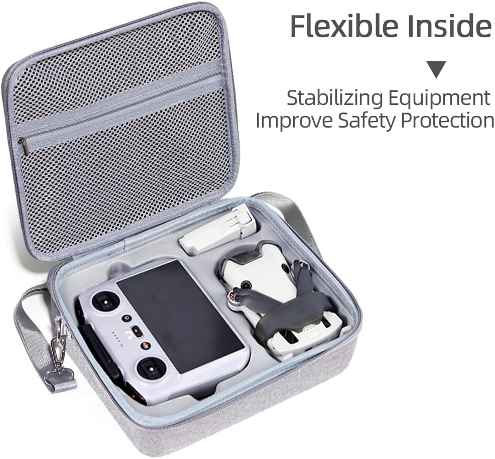 PALUMMA Hard Carrying Case for DJI Mini 4 Pro/Rc 2, EVA Hard Portable Storage Shoulder Bag Compatible with DJI Mini 4 Pro Accessories, Gray image number 2