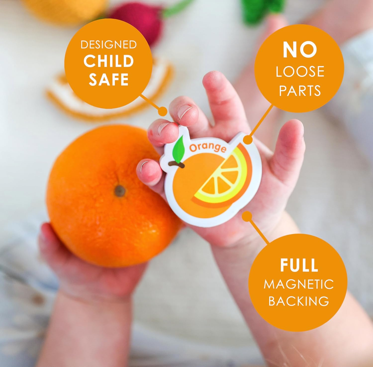 Curious Columbus Fridge Magnets for Toddlers &ndash; Magnetic Learning for Toddlers &ndash; Set of 52 Toddler Magnets Including 26 Big Foam Food and 26 ABC Alphabet Pieces. Magnetic Refrigerator Fun for Kids image number 6