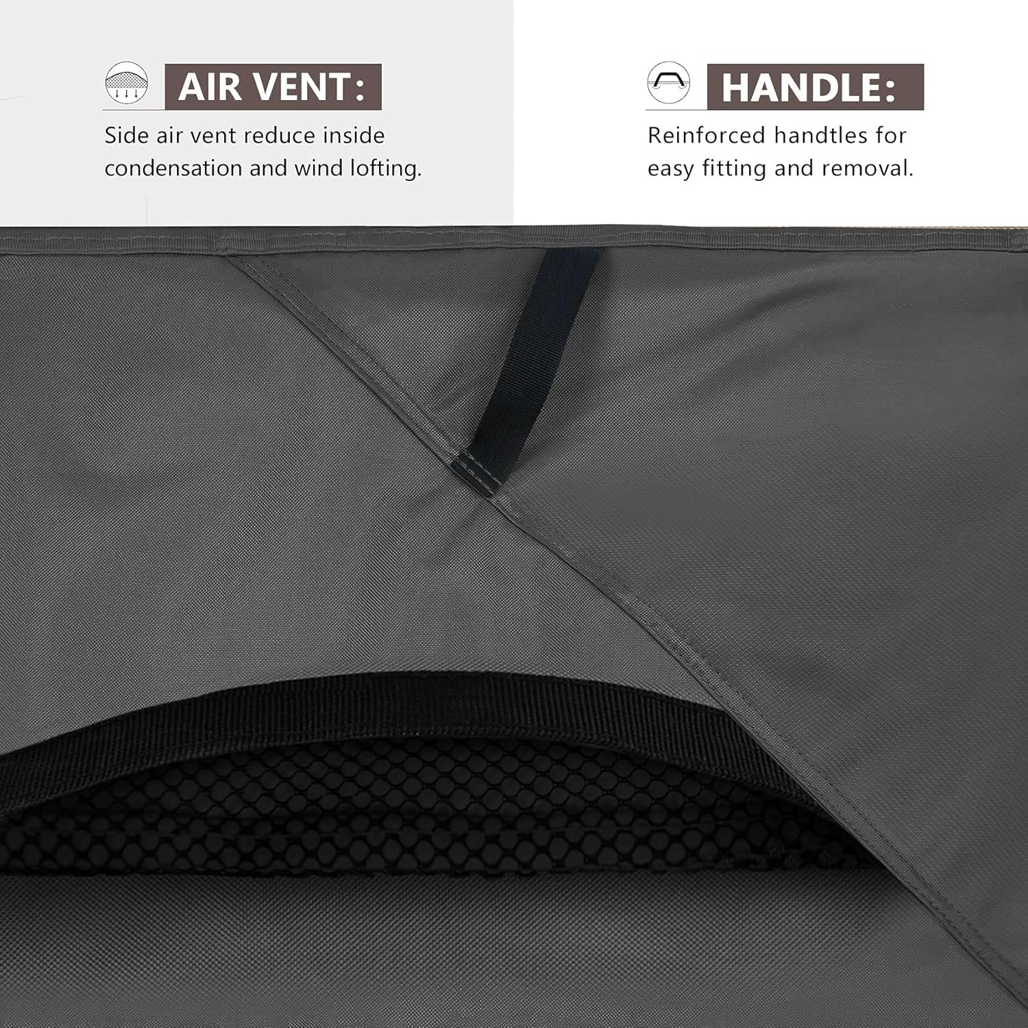 ULTCOVER round Patio Furniture Cover - Outdoor Waterproof Table with Chair Set Cover 76 Inch, Black image number 2