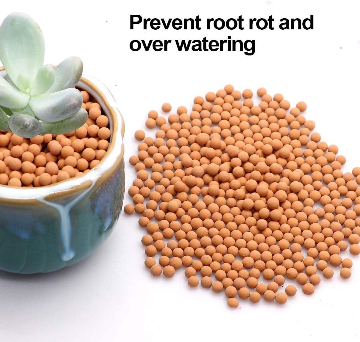 Clay Pebbles Gardening Ceramsite Orchid Hydroponic Grow Media Clay Rocks Drainage Water Purification Ceramsite Decor Cultivation Soil Stone Horticultural Grade for Soil Hydroponics Aquaponics 2.2Lb image number 6