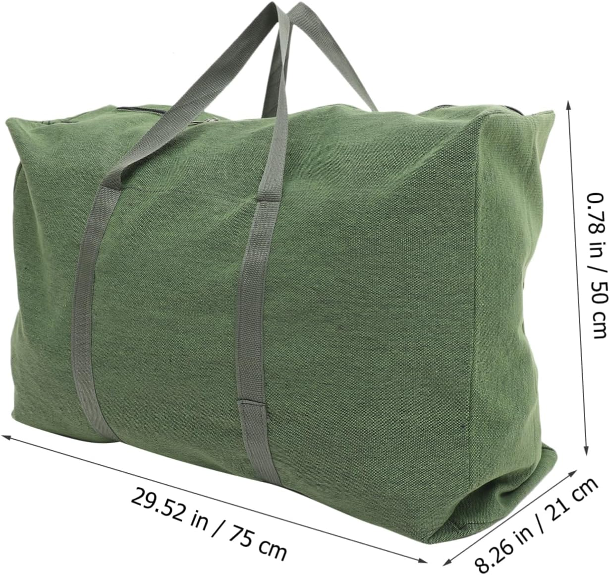 CORHAD Large Canvas Travel Duffle Bag Zipper and Handle Olive Green Military-Grade Thickened Luggage Storage Tote for Clothes Bedding Carry Random Color image number 4