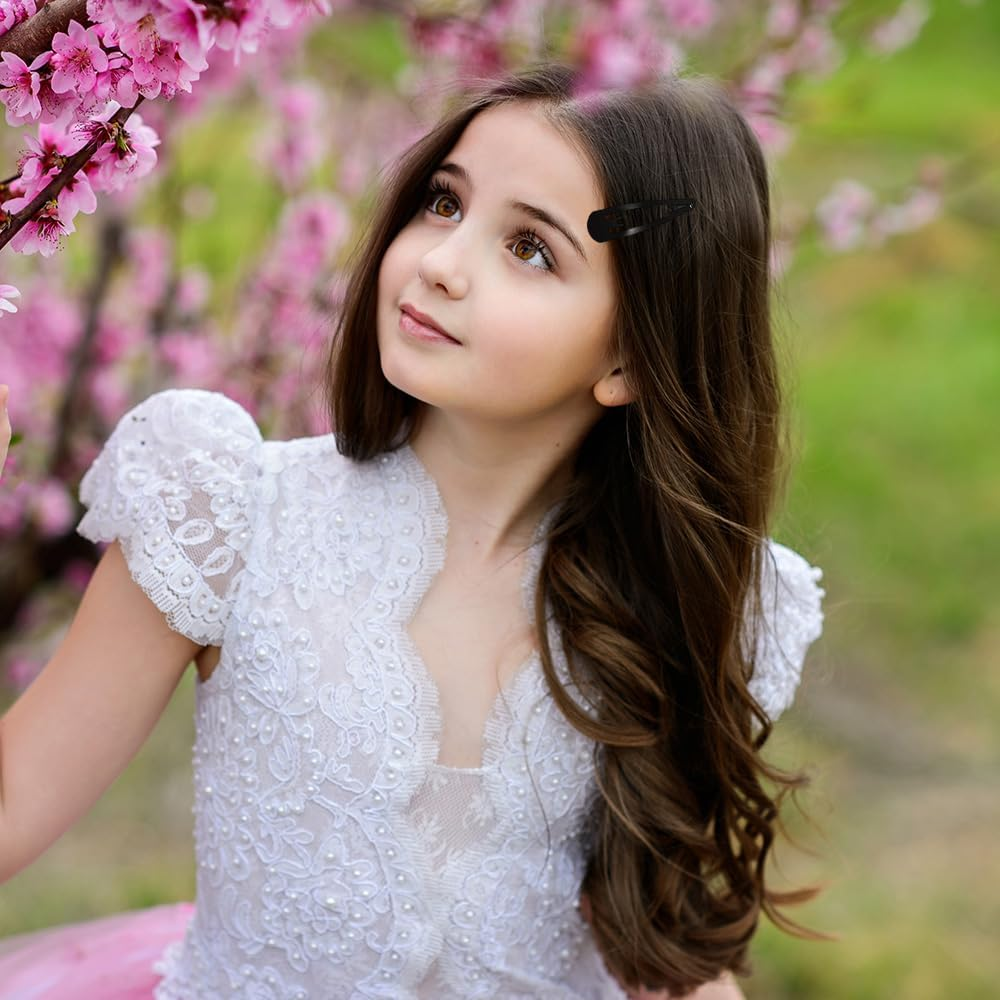 50 Pieces Metal Snap Hair Clips No Slip Hair Clip 5 Cm BB Hair Clips with Storage Box for Girls Women Bang Holder Hair Making Black image number 5