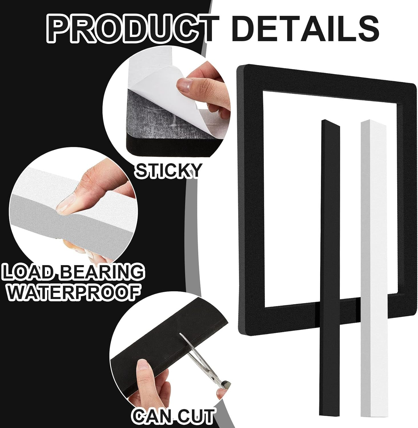 BBTO 2 Set 14 Inch Rv Camper Roof A/C Gasket Kit Air Conditioner Seal Repair Replacement Self Adhesive Picture Frame Gasket and Waterproof Compression Self Adhesive Leveling Pads image number 3