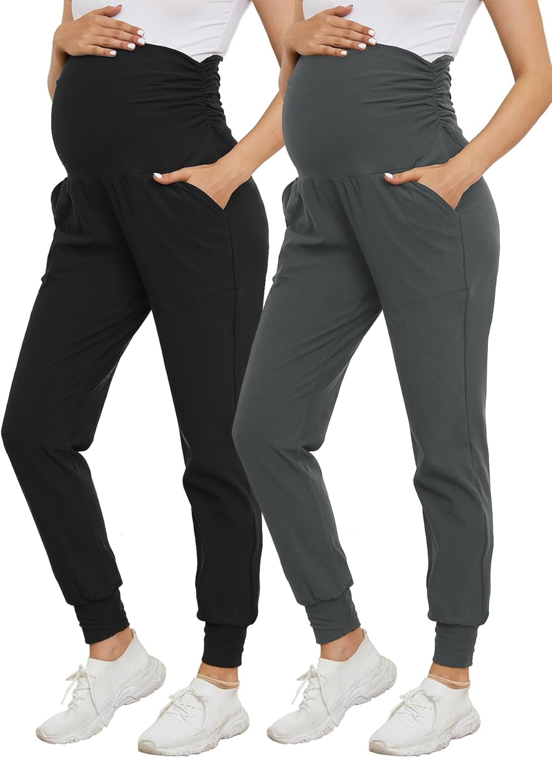 PARNIXS Women'S Pregnancy Haren Pants, Whole Abdomen, Fall and Winter Fashion Sweat-Pants