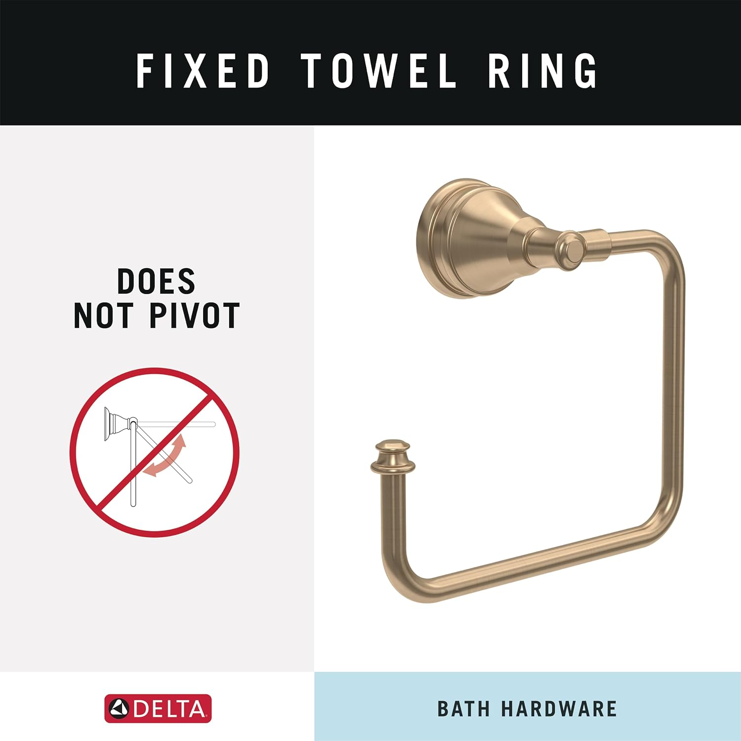 Delta Mylan 4-Piece Bathroom Set Champagne Bronze 18" Towel Rack, Toilet Paper Holder, Hand Towel Holder, Hook| Bathroom Accessory Set Towel Holder 4-Piece Hardware MYN64-CZ image number 5