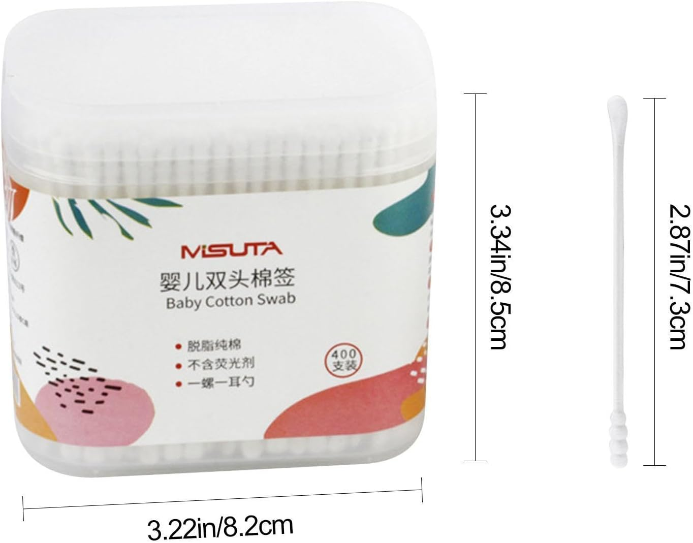 Baby Safety Cotton Swabs - Double Tipped Ear Swabs with Storage Box - Portable Beauty Tool for Ear Nose Clean, Wood Sticks image number 2