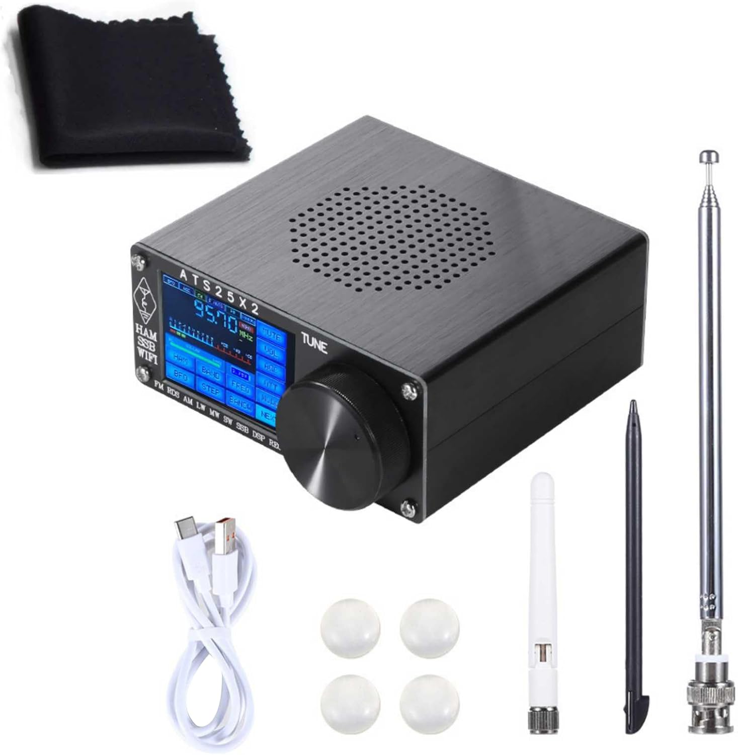 Full Band Radio Receiver Multi Modes, AM LW MW SW SSB DSP Radio Receiver with Antenna image number 4