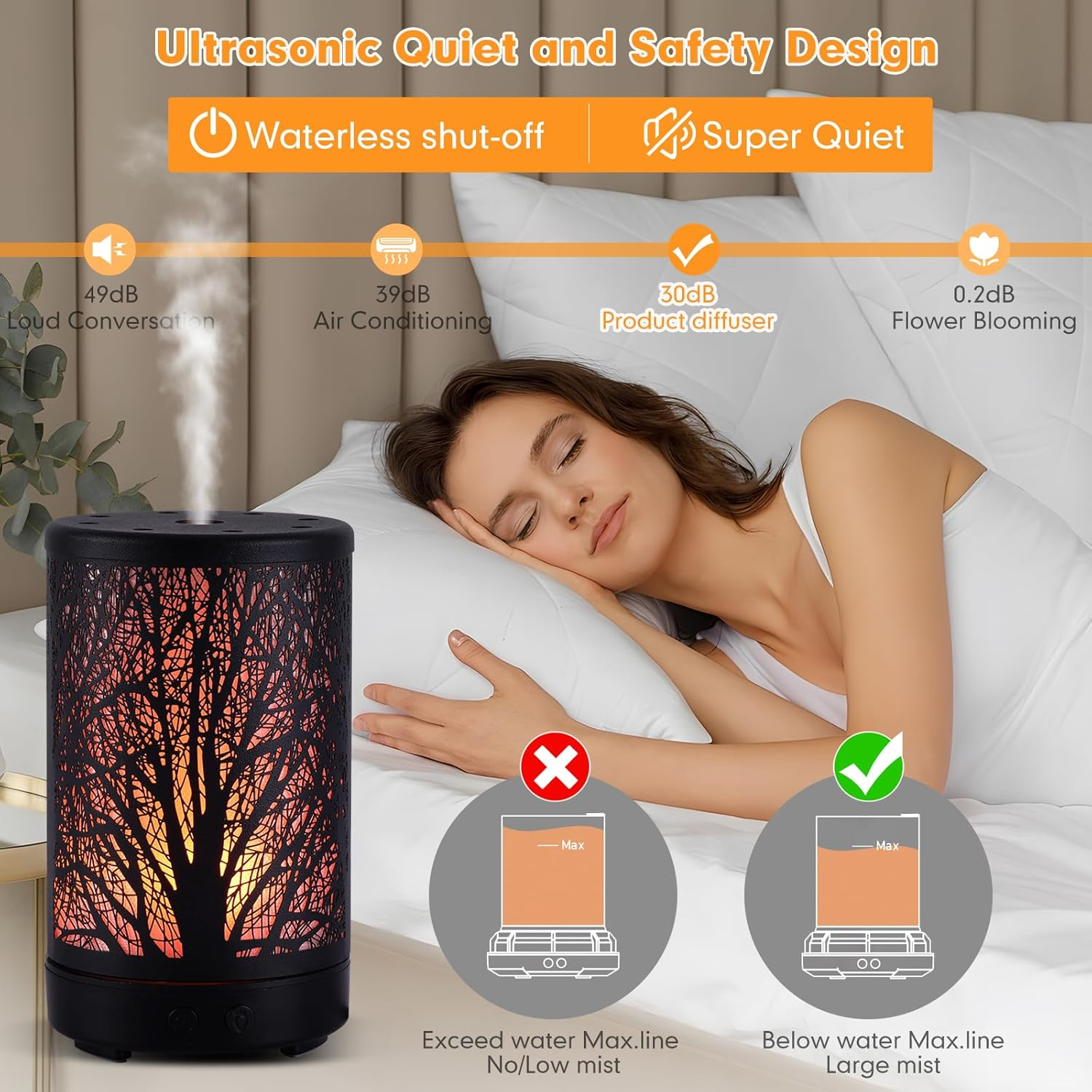 Metal Essential Oil Diffuser，Aromatherapy Diffuser 7 Colors Changed Ultrasonic Diffuser Air Led Diffuser Infuser Oil Machine Essential Oils for Diffusers for Home Large Room Office image number 4