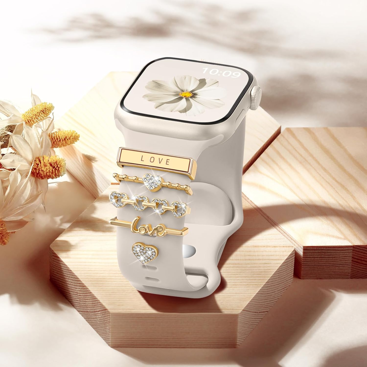 Ouwegaga 5Pcs Decorative Charm Band Compatible with Apple Watch 38Mm 40Mm 41Mm 42Mm 44Mm 45Mm 46Mm 49Mm, Soft Silicone Decorative Ring Loops for Iwatch Series 11 10 9 8 7 6 5 4 3 2 1 SE Ultra 3 2 1 image number 4