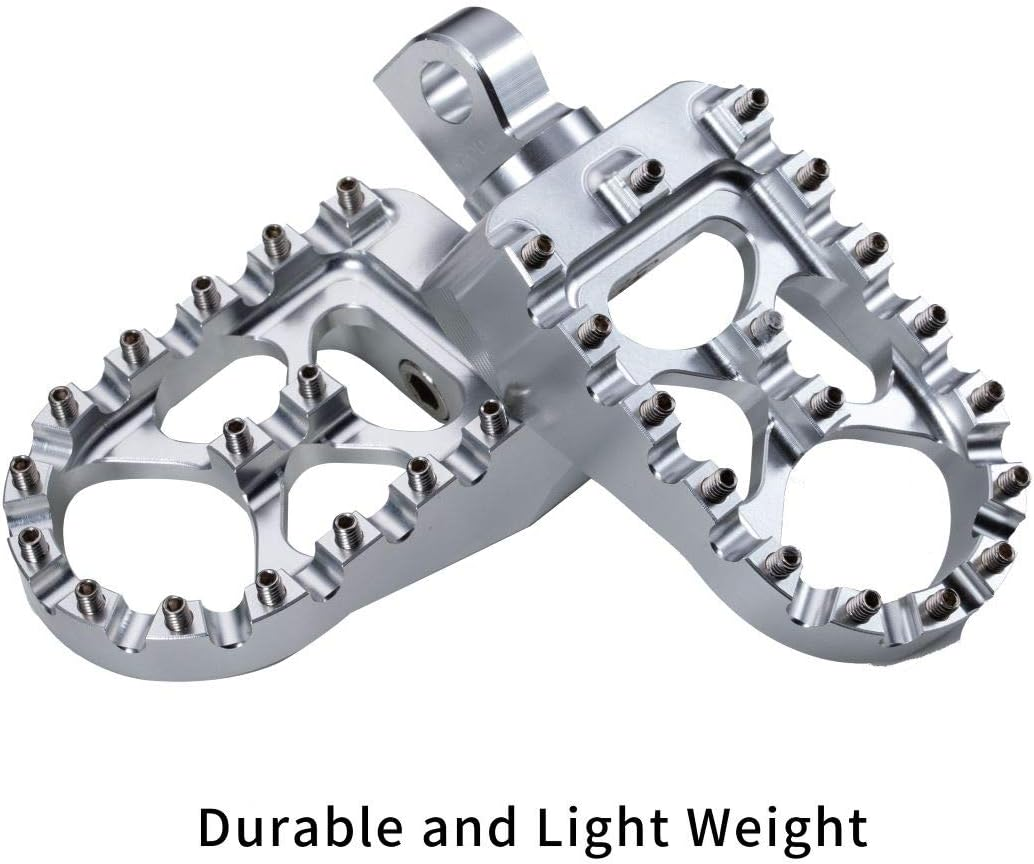 CNC Wide Foot Pegs 360&deg; Roating MX Chopper Bobber Style for Harley Dyna Sportster Fatboy Iron 883,Silver image number 4