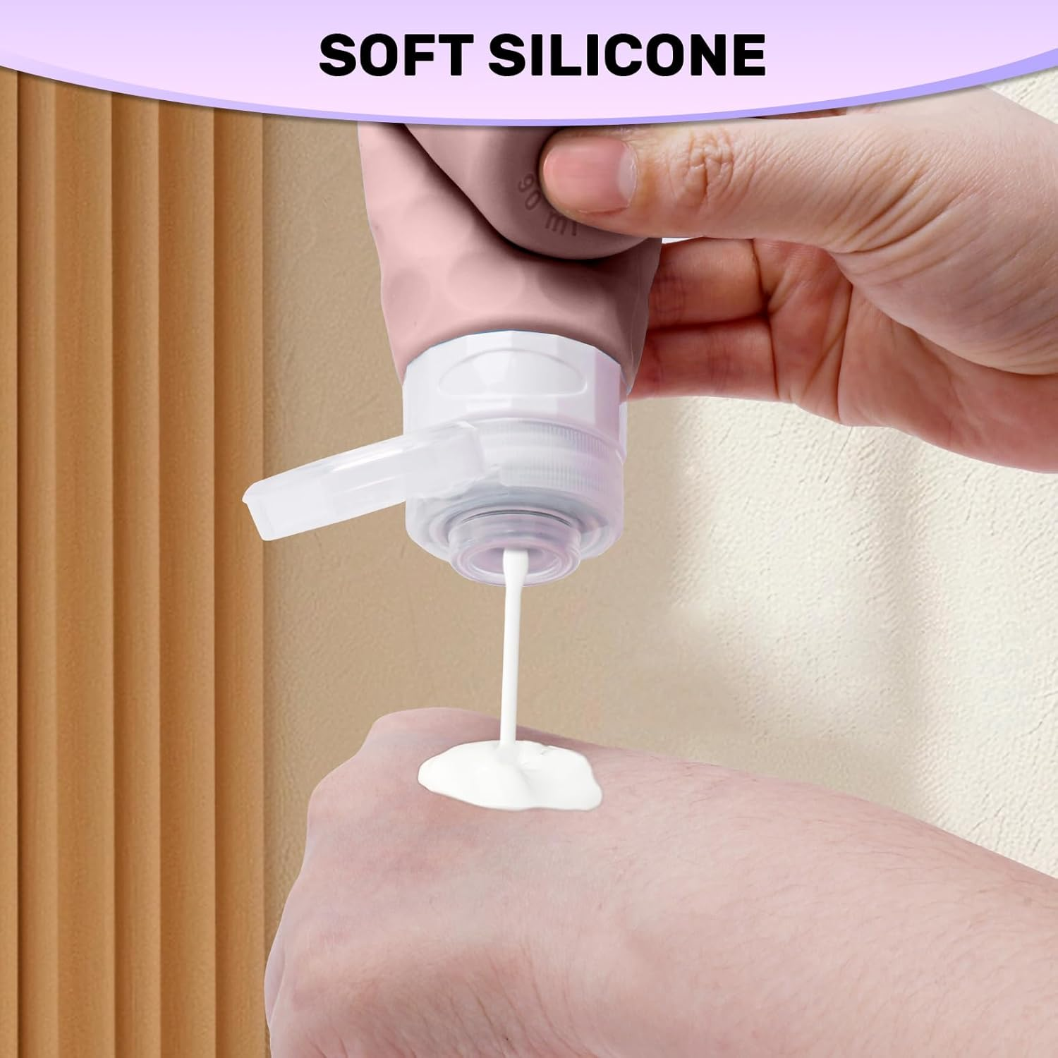 Rhoyee Leak Proof Silicone Travel Bottles for Toiletries 4PCS TSA Approved Refillable Travel Size Containers for Shampoo Conditioner Lotion for Business Travel Holidays Students and Moms image number 5