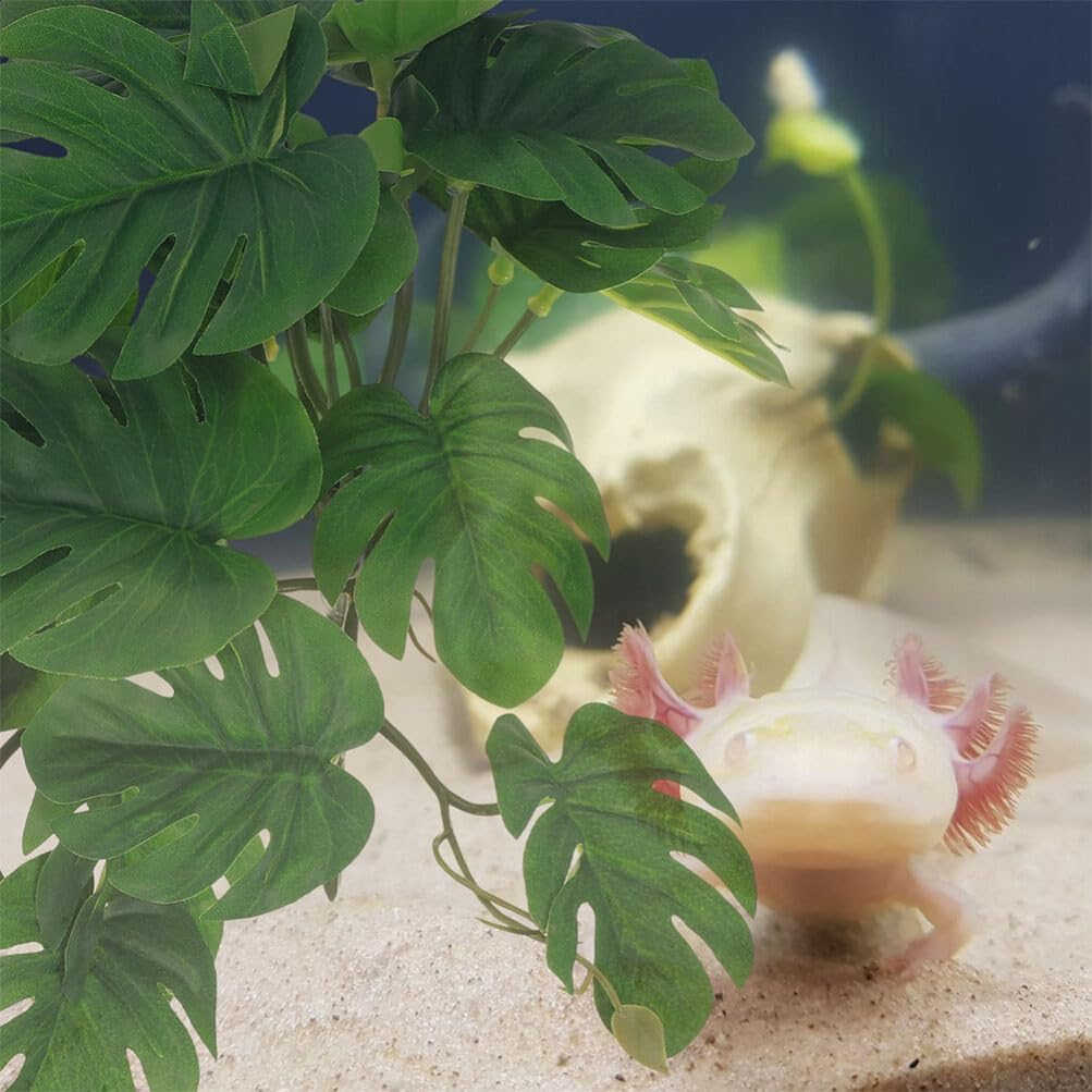 Alasum Artificial Hanging Plant with Suction Cup for Reptile Terrarium Decor Lifelike Climbing Reptile Plant Pendant Indoor Habitat Accessory for Lizards Amphibians Easy to Clean image number 5