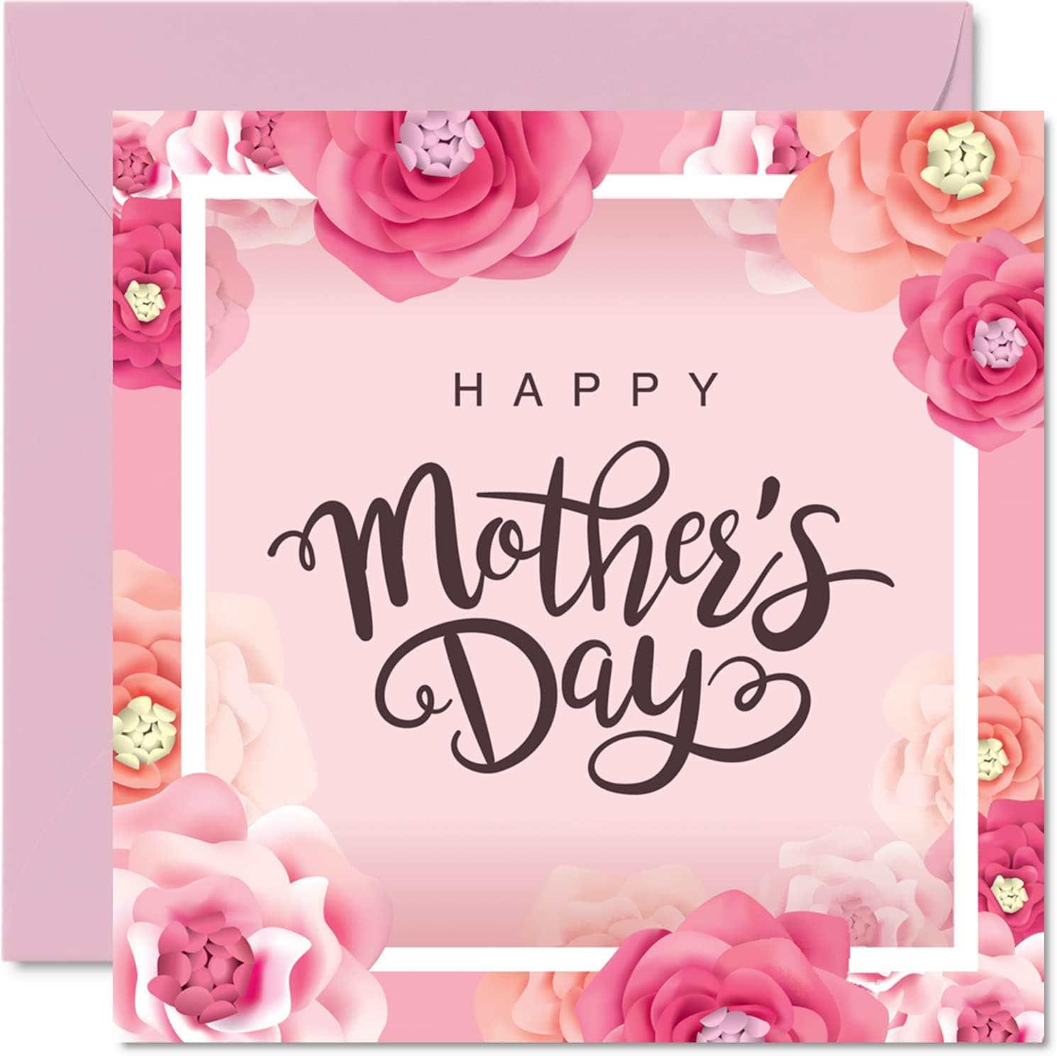 Mothers Day Card for Mum, Floral Flowers Bouquet Happy Mother'S Day Card for Mother from Son Daughter, 145Mm X 145Mm Seasonal Beautiful Greeting Cards for Mummy Mama Mam Mammy Mom Mommy image number 1