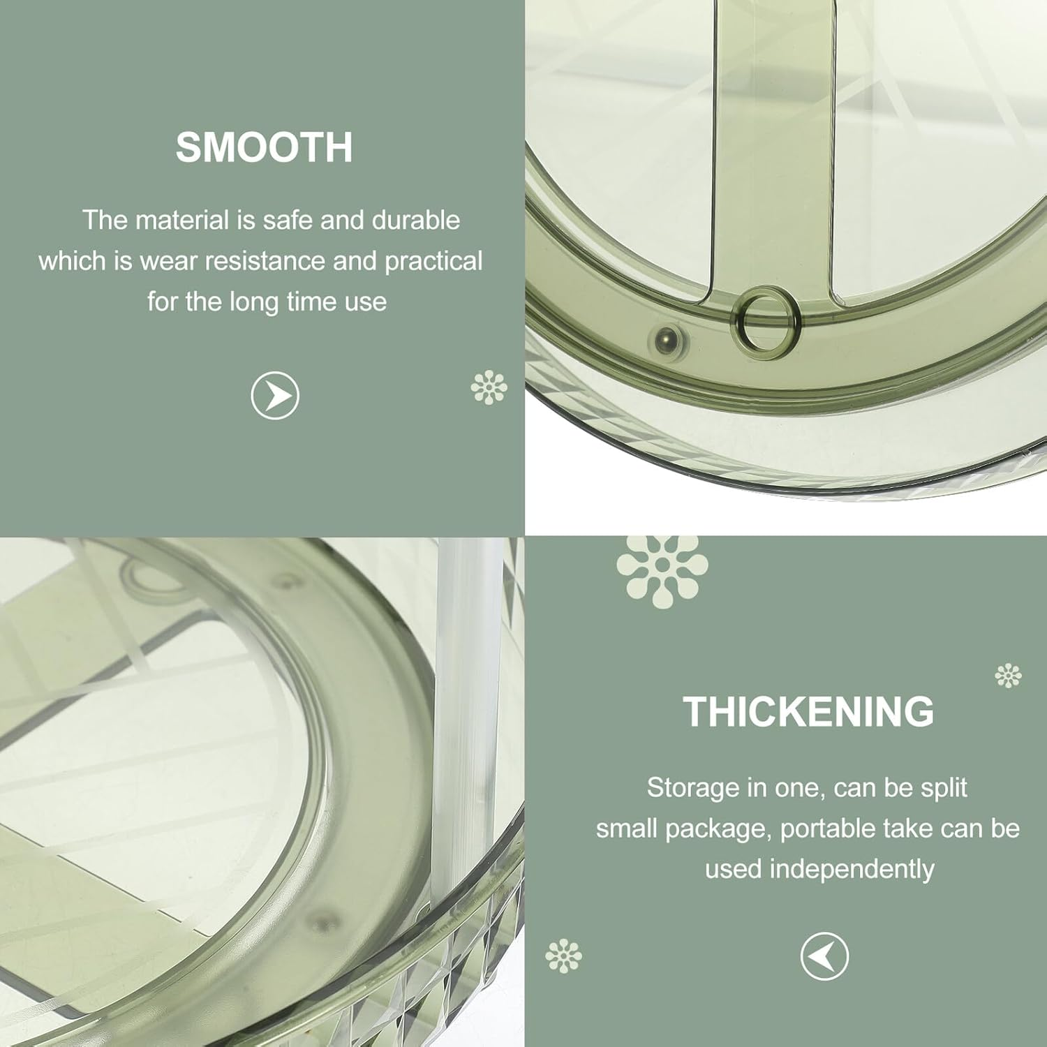 CATIEBYE Rotating 2 Tier Perfume Rack Green Cosmetic Tray Double Layer Makeup Organizer for Home Vanity Skincare Storage Display image number 5