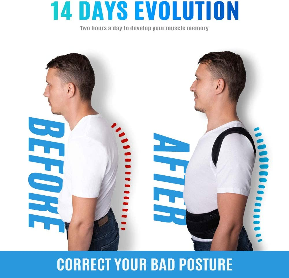 Back Support Brace Posture Corrector Traction Device - Relieves Neck, Back and Spine Pain - Improve Bad Posture, Thoracic Kyphosis, Shoulder Alignment for Men and Women image number 3