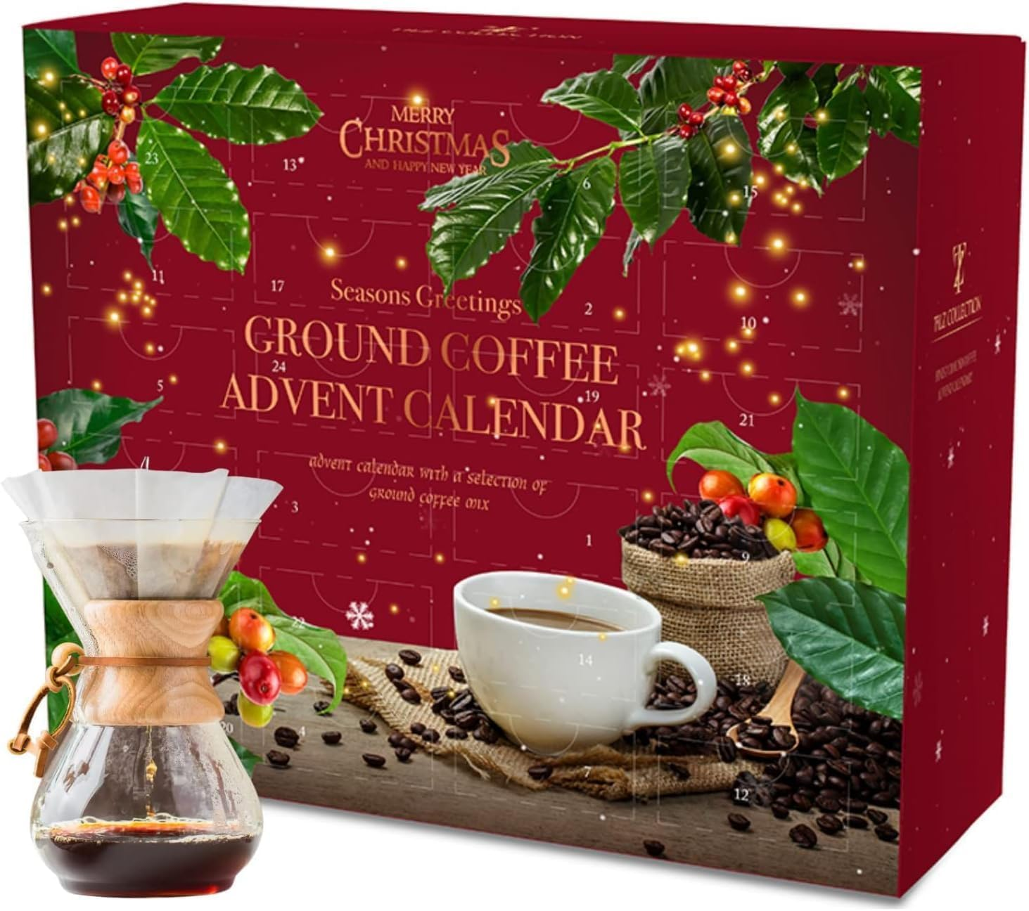 Coffee Advent Calendar 2024-24 Premium Gourmet Coffee Ground Beans Various Flavours Gifts for Coffee Lovers Men Women Unique Advent Calendar image number 2