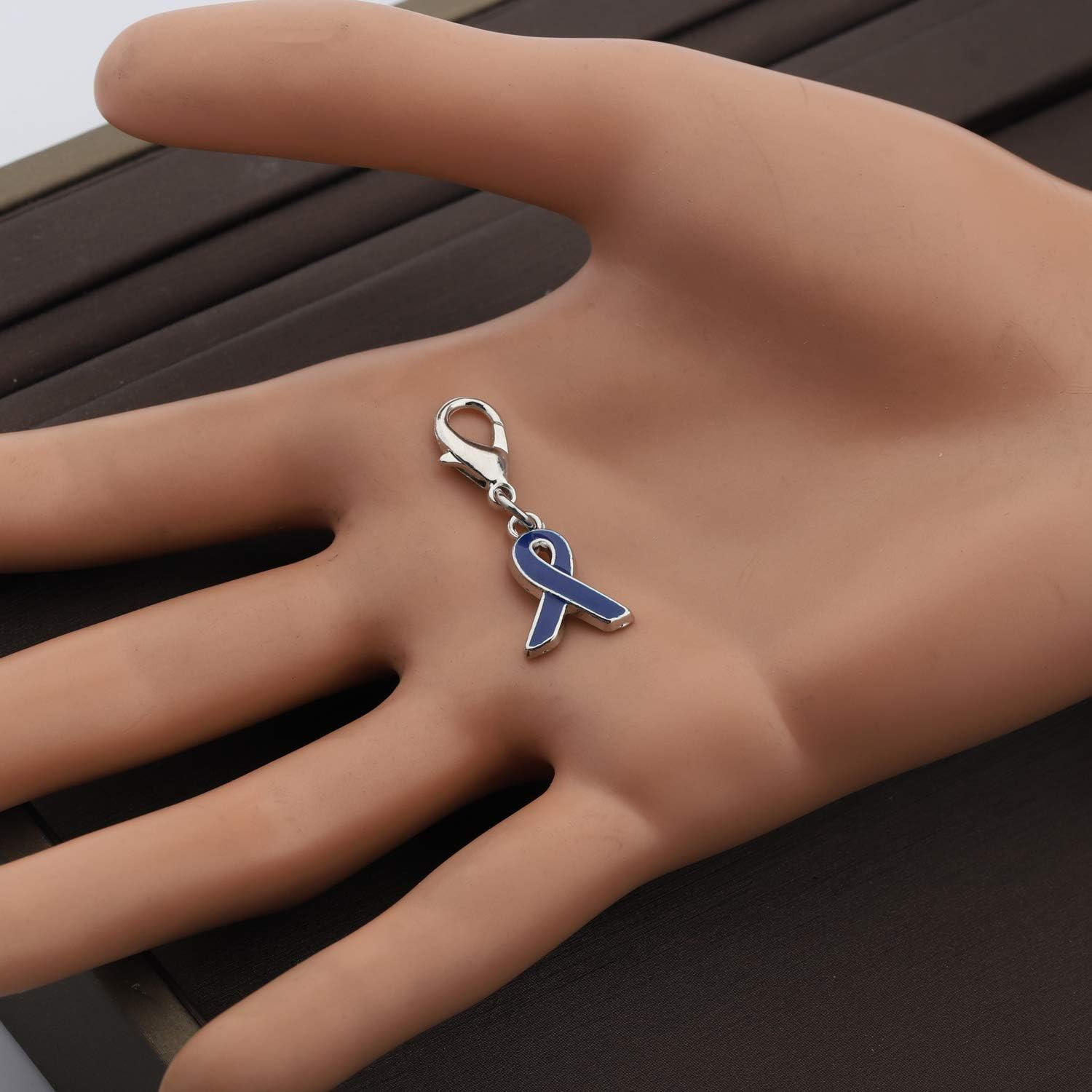 CHOORO Navy Blue Awareness Ribbon Zipper Pull Colon Cancer, Arthritis, Rectal Cancer, Huntington'S Disease, Reye'S Syndrome, Erb'S Palsy Surrivor image number 6