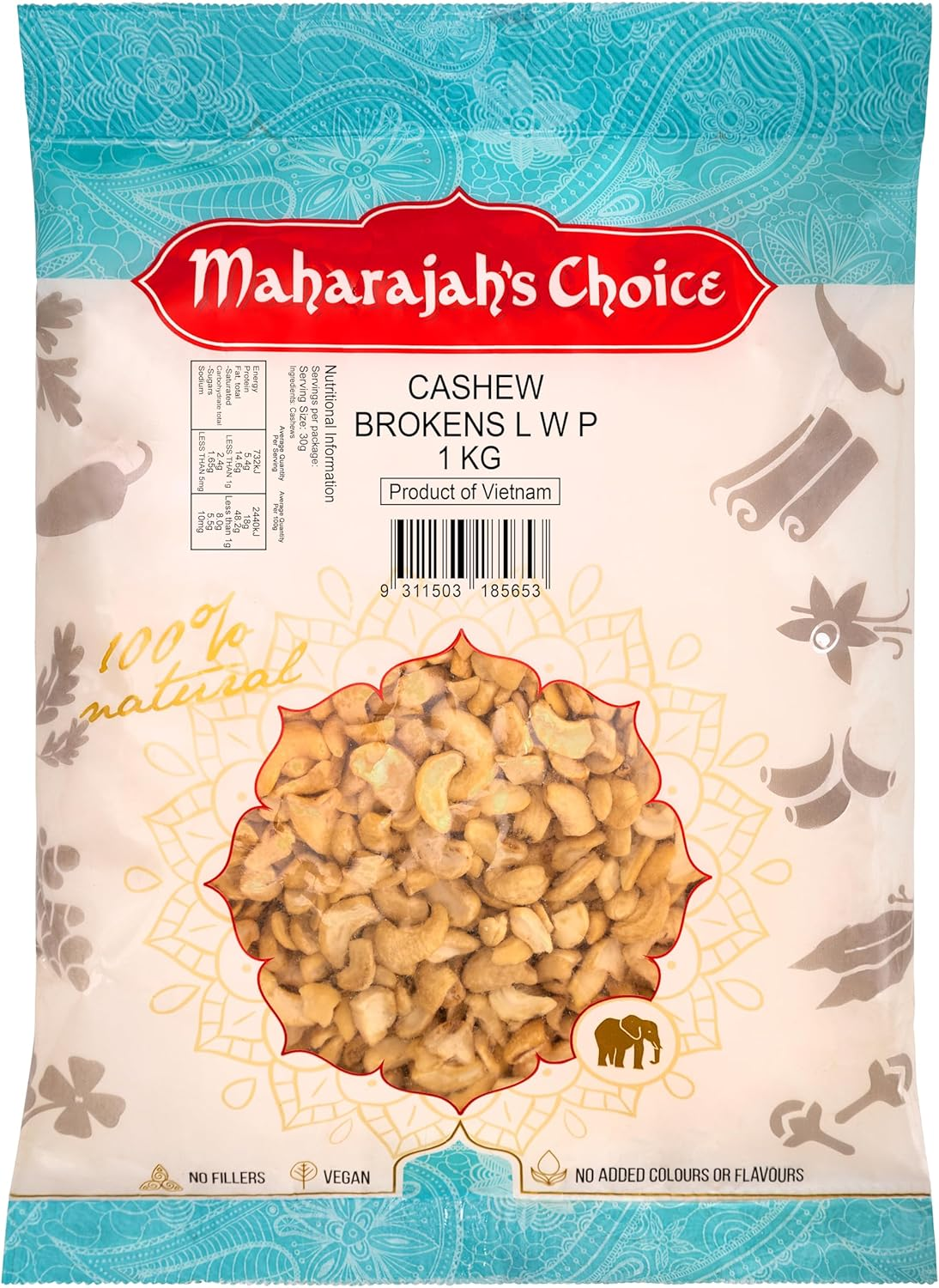 Maharajah'S Choice Large White Cashew Pieces, 1 Kg