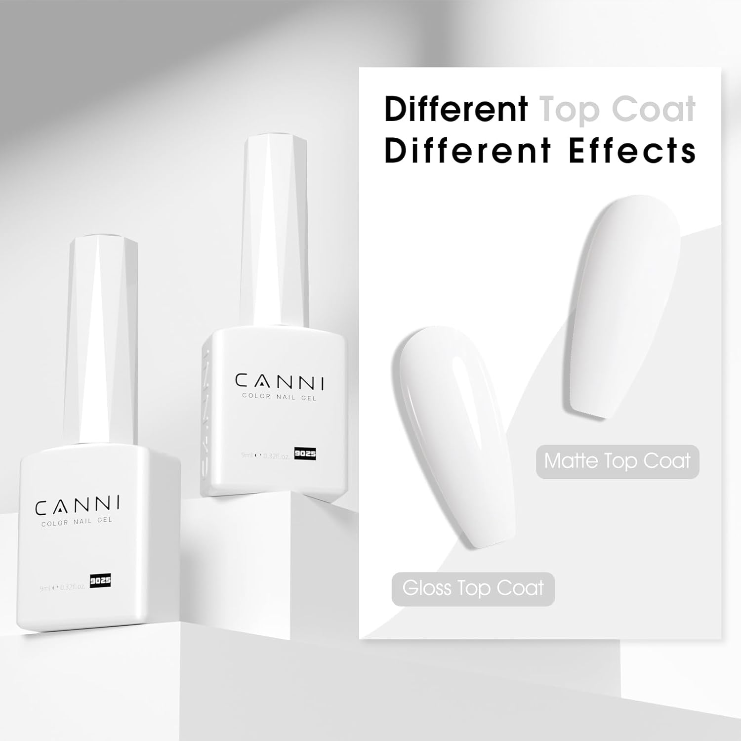 CANNI White Gel Polish &ndash; 1 Pc Pure White, High Gloss UV/LED Soak-Off Gel Nail Polish for French Manicure, DIY & Salon Quality for Grils & Women image number 5