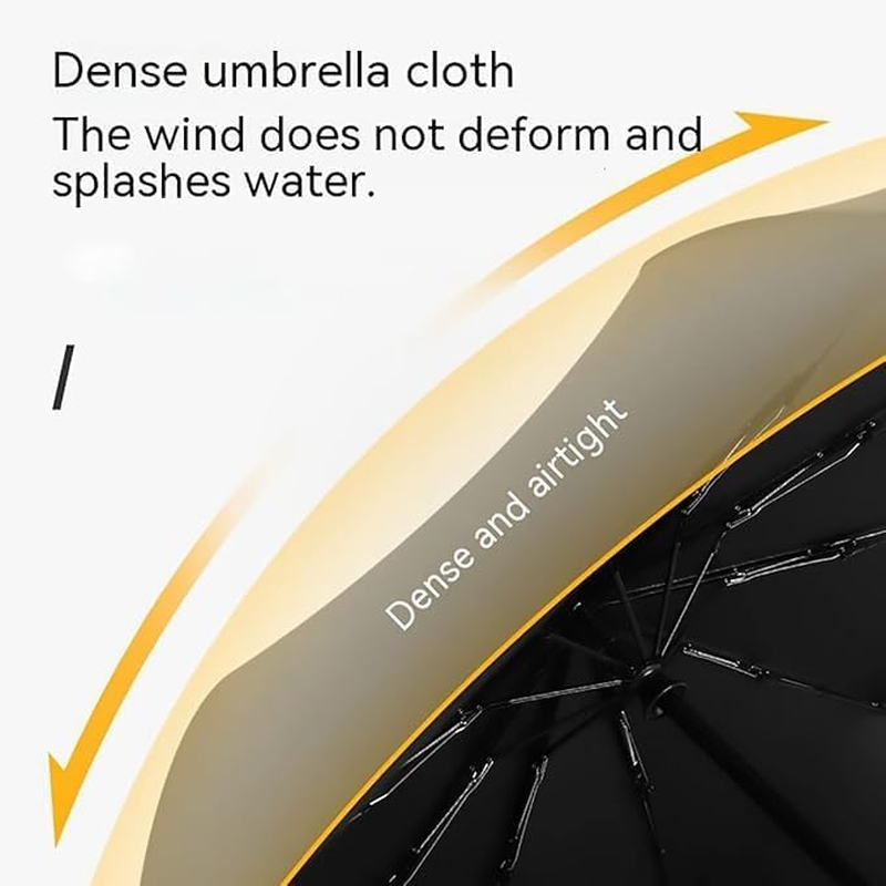 Mini Travel Folding Umbrella, Windproof UV Protection Umbrella with Case, Capsule Umbrella for Rain and Sun, Double Canopy Small Rainproof Umbrella, Lightweight Portable Umbrella for Women Men image number 6