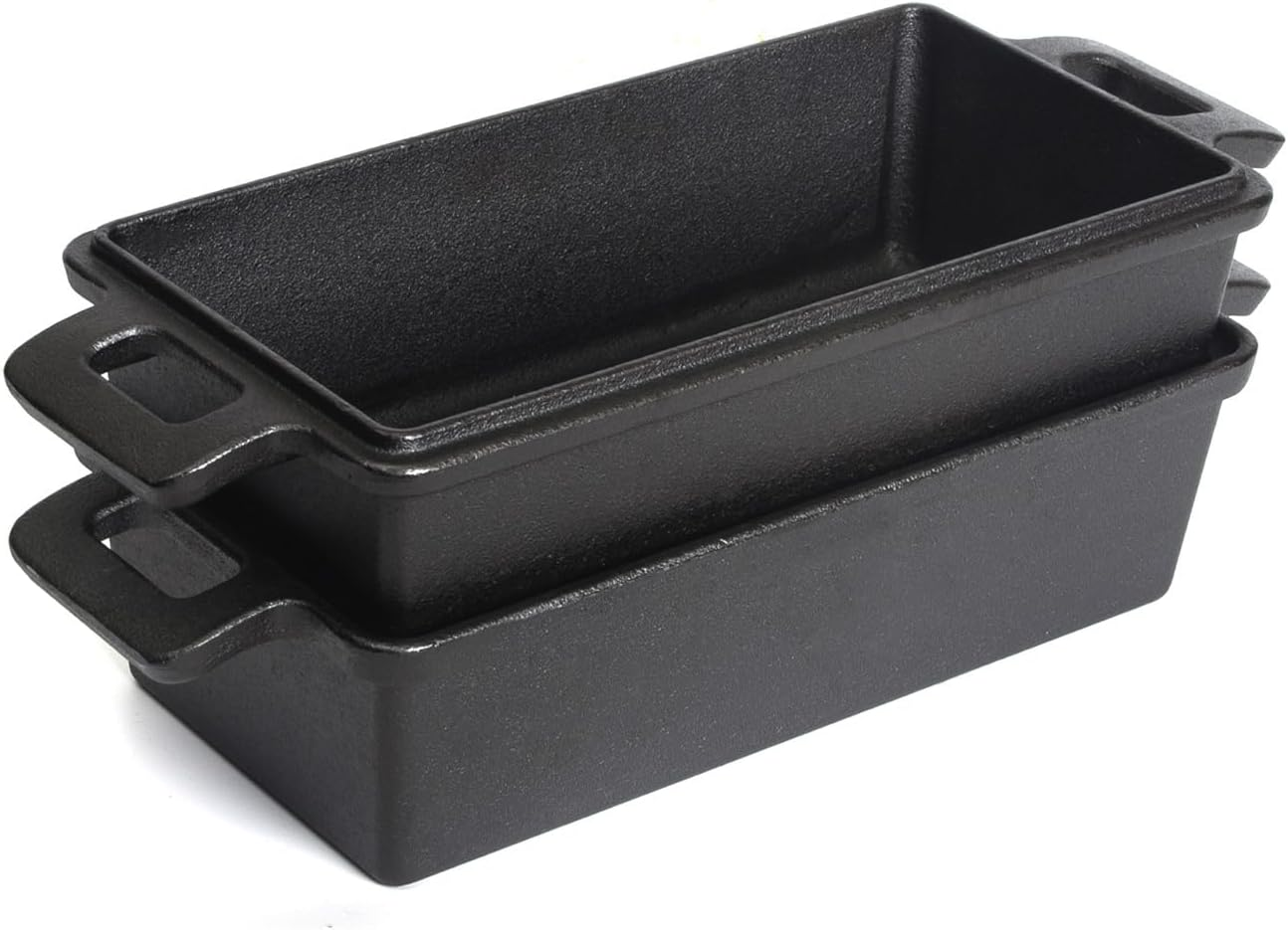 2-In-1 Cast Iron Bread Loaf Pan Tin with Lid &ndash; Dual Use Baking Dish with Ergonomic Handles, Pre-Seasoned for Oven Cooking image number 2